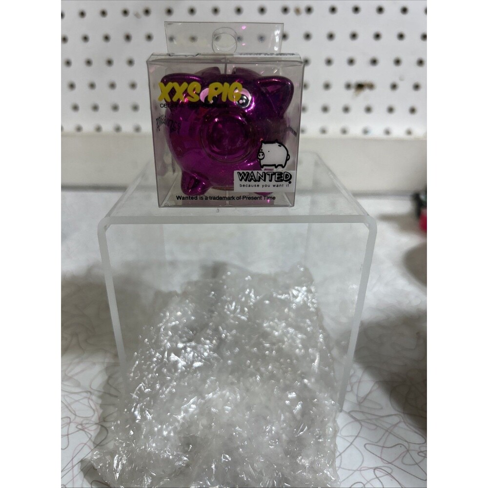 Present Time by Almera / Holland XXS Pig Piggy Bank 1.5 Inch Tall Ceramic Purple
